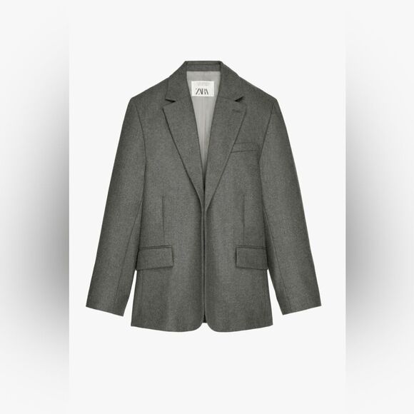 NWT Zara Limited Edition Wool Blazer in Dark Grey - Picture 5 of 9
